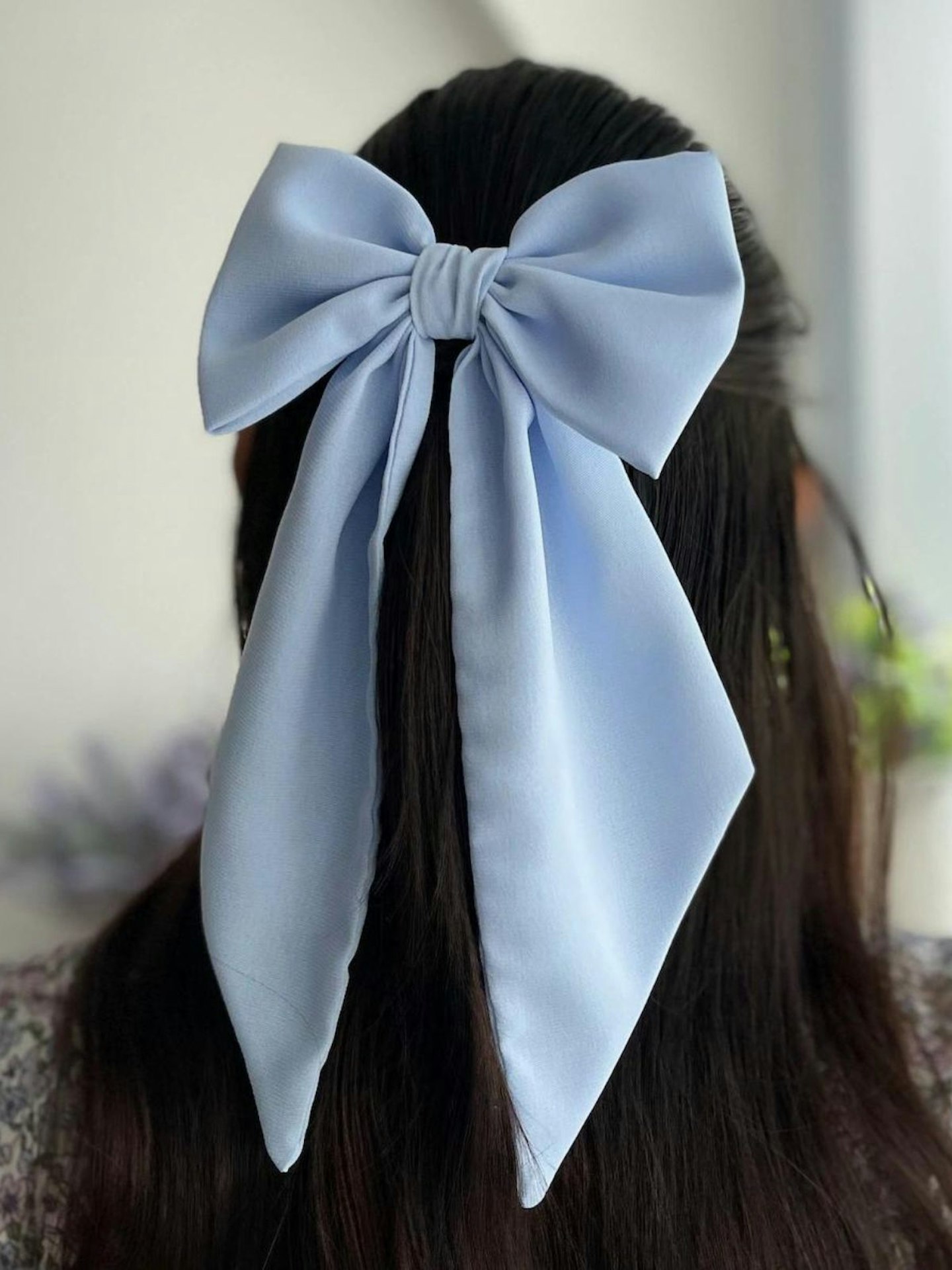 Chiffon Blue Hair Bow 