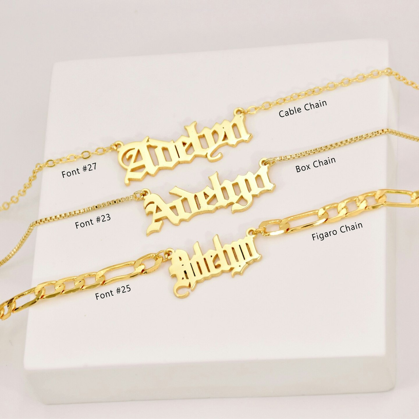 Etsy Personalized Old English Name Necklace