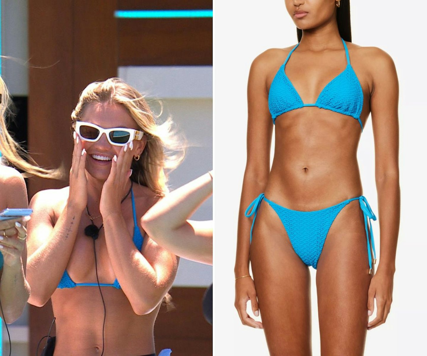 Molly Smith's blue textured bikini