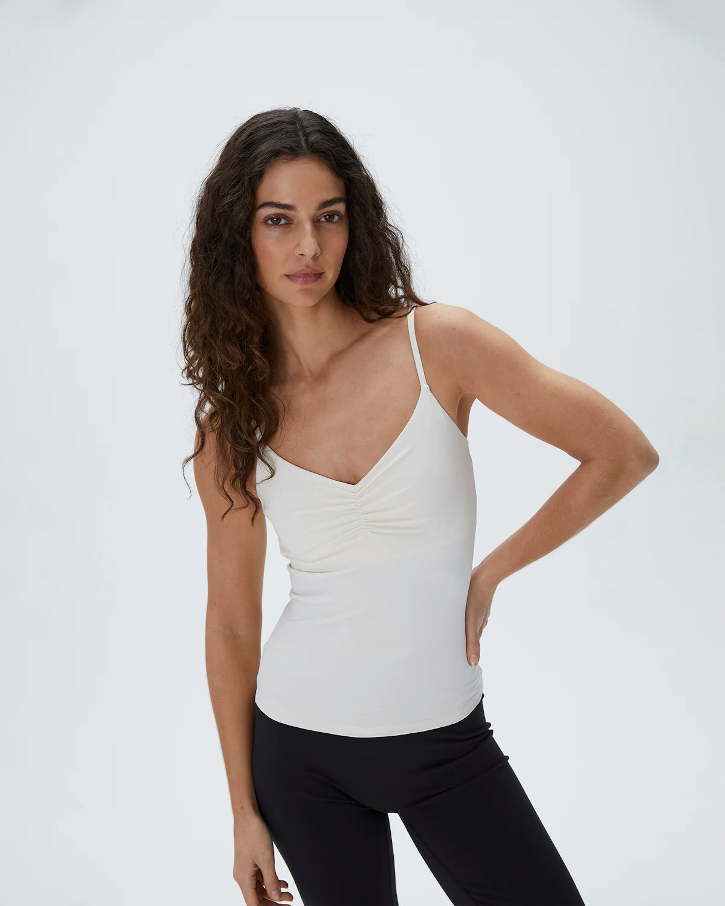 Adanola ultimate ruched front longline tank top