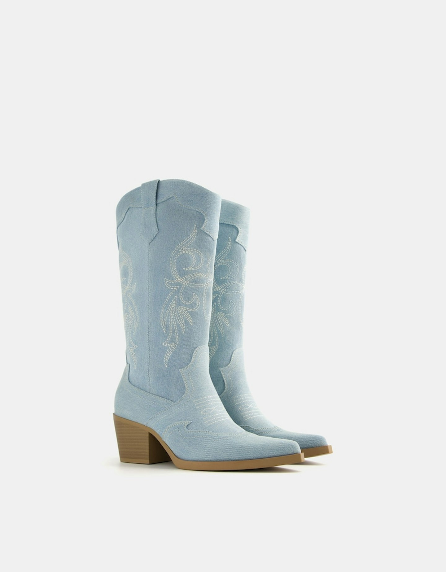 Berskha Cowboy Heeled Denim Boots