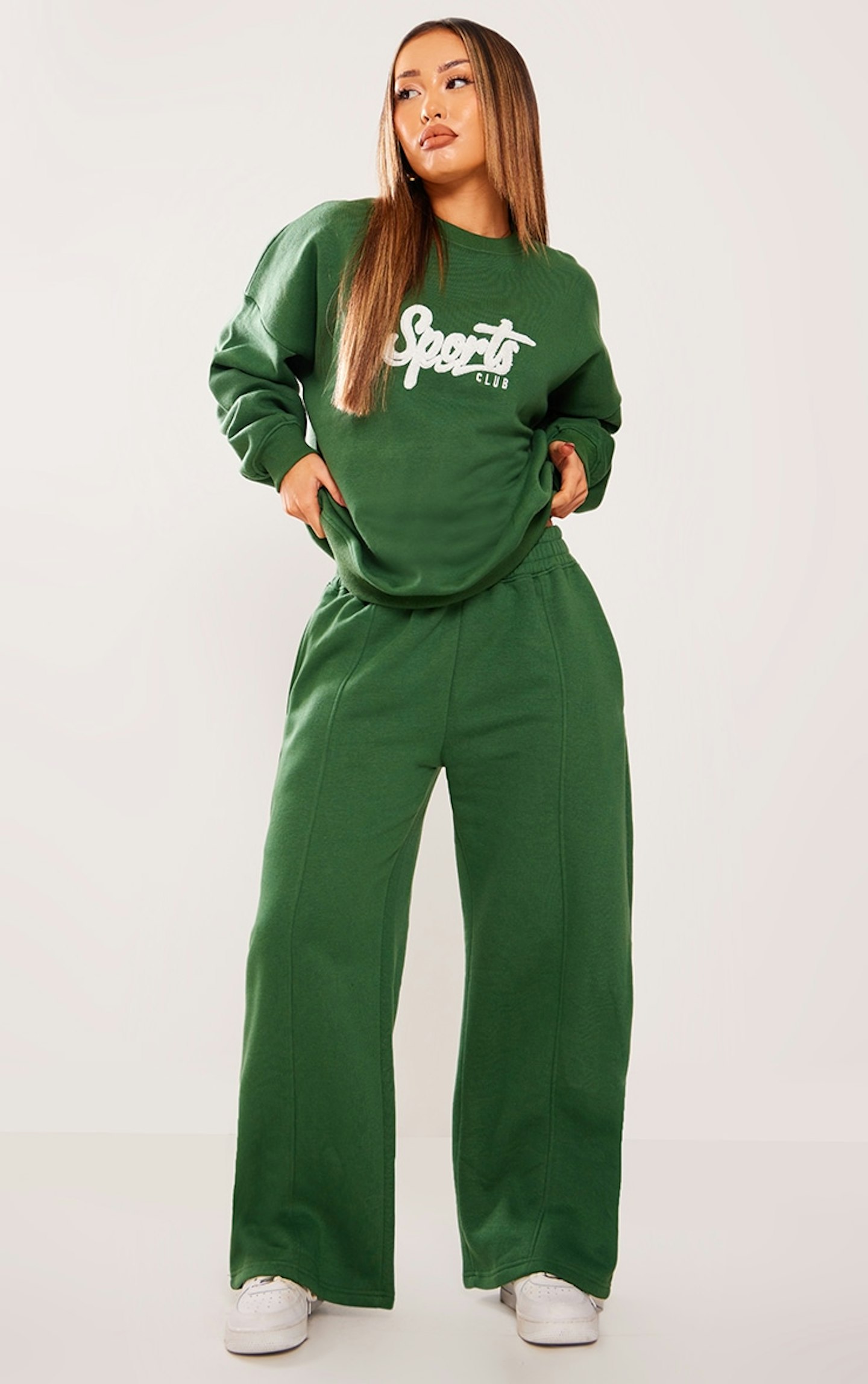 Petite Forest Green Borg Tracksuit