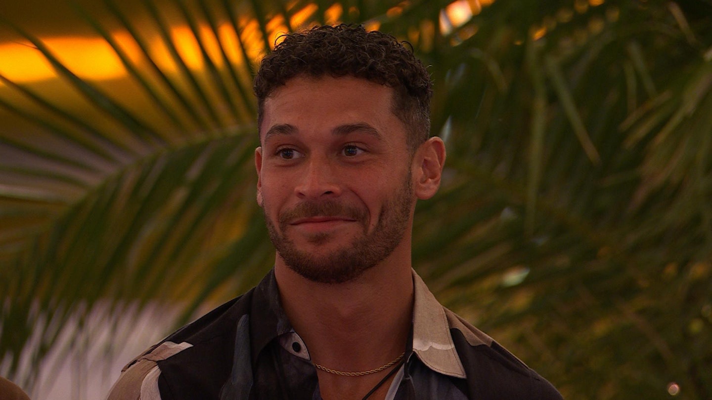 love island's callum jones smirking