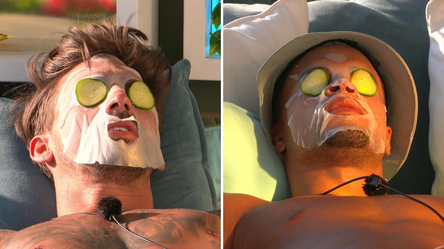 love island chris taylor and toby with face masks