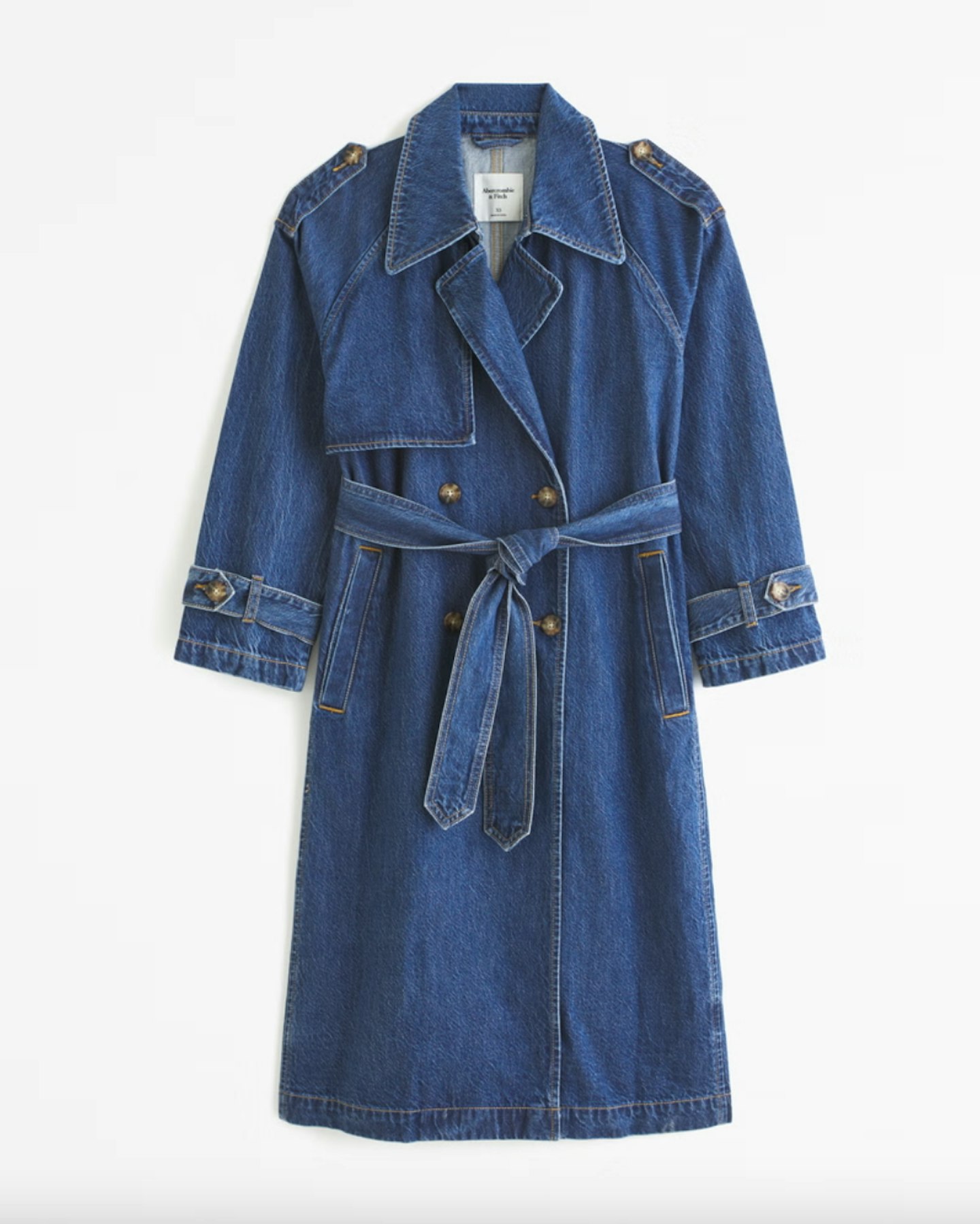 Abercrombie & Fitch Elevated Denim Trench Coat