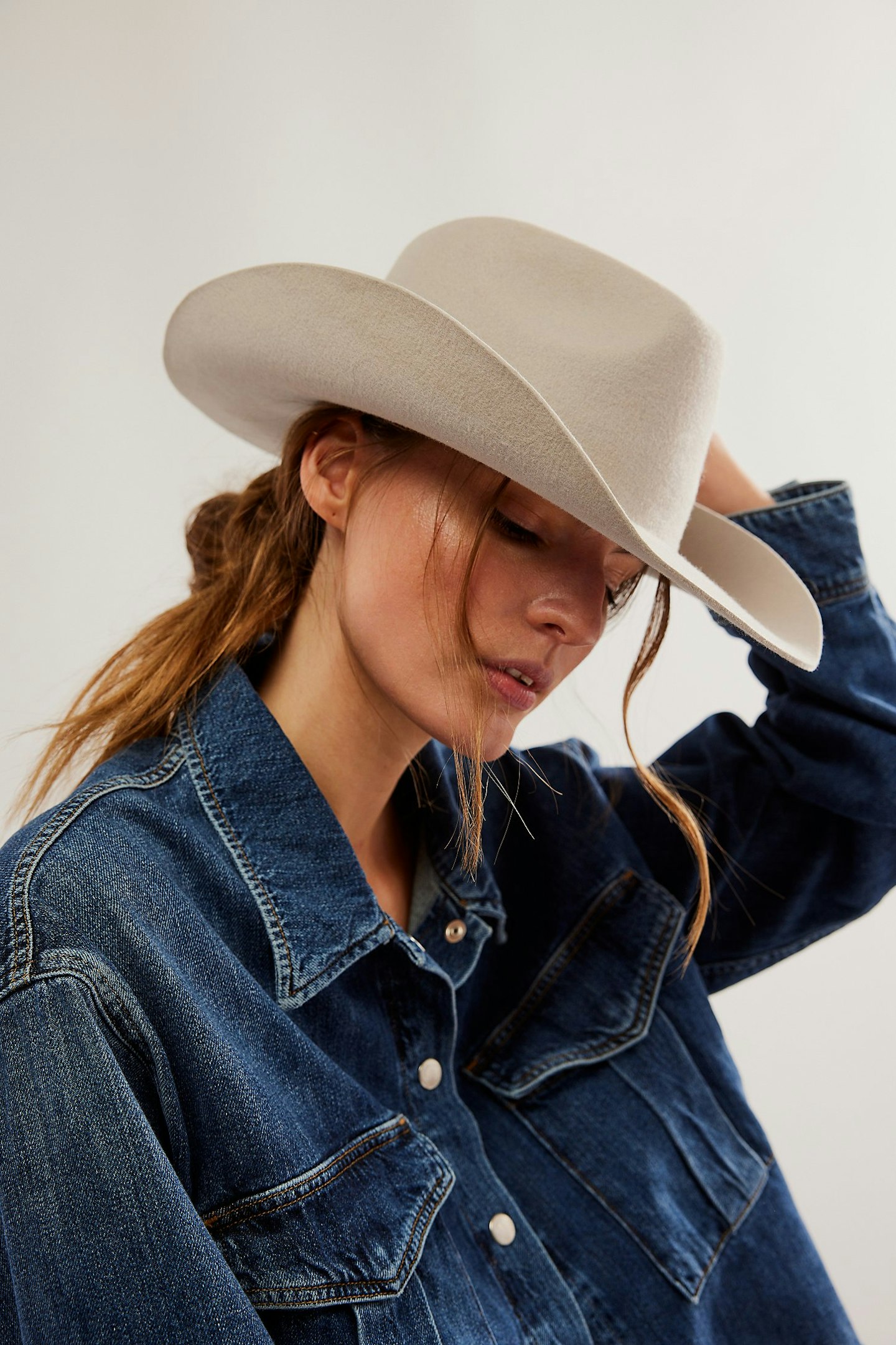 Free People Soft Turn Felt Cowboy Hat