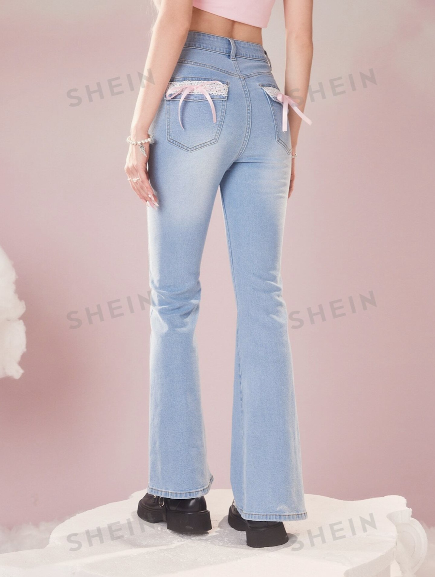 Shein bow jeans