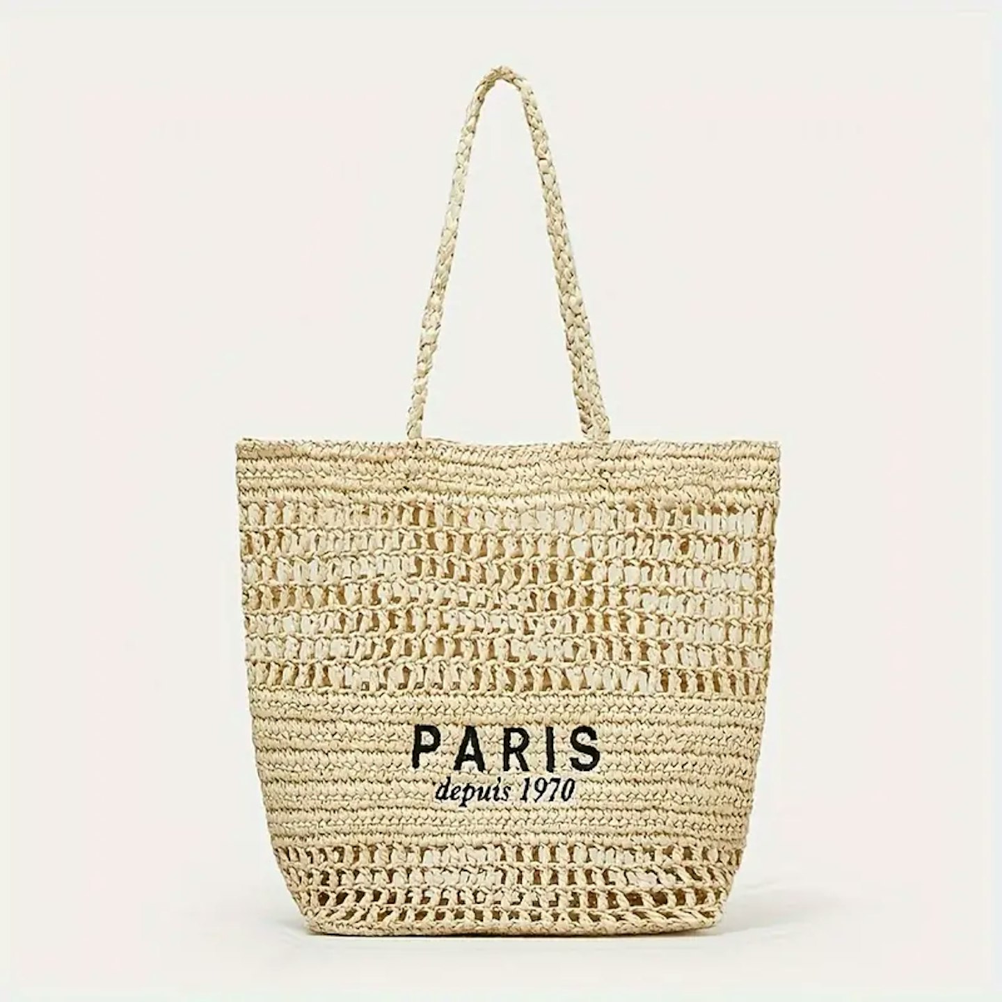 Hollowed Out Straw Woven Tote Bag