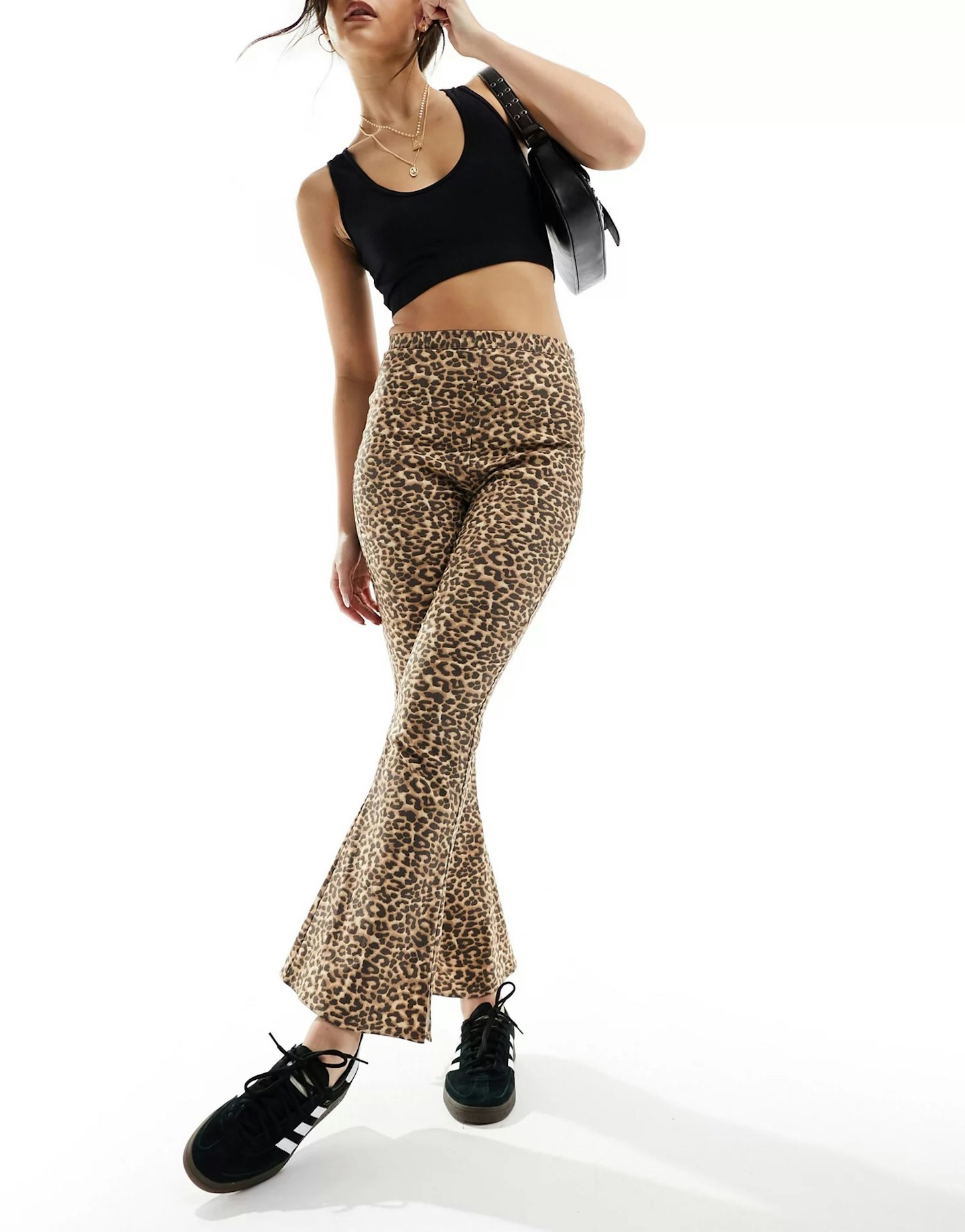 ASOS Design Kick Flare Trousers In Leopard Print