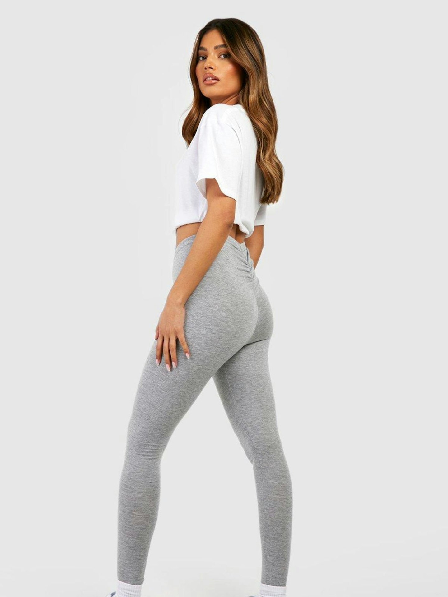 Boohoo Ruched Bum Booty Boosting Jersey Leggings