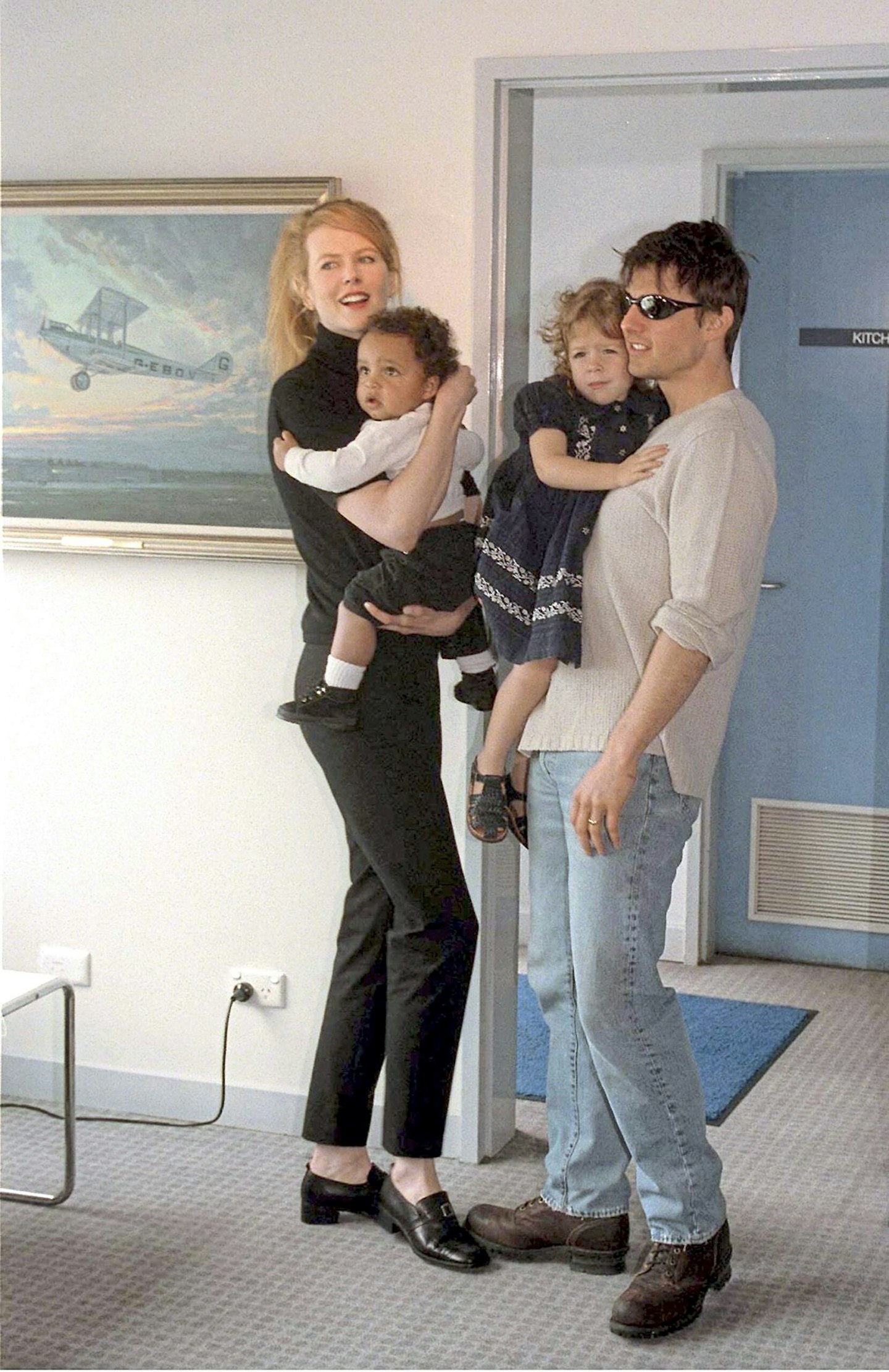 Nicole Kidman, Tom Cruise and their children Connor and Isabella in 1996