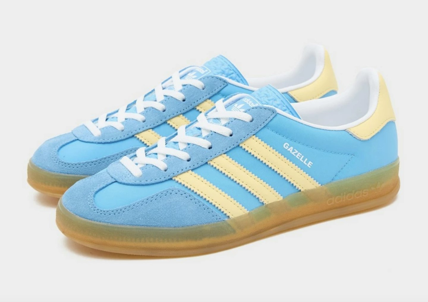 adidas Originals gum sole Gazelle Indoor trainers in blue and yellow