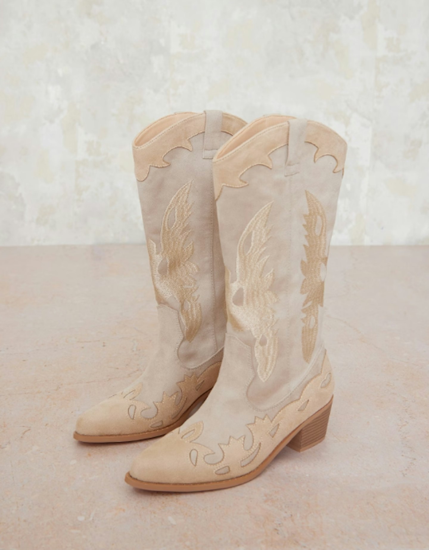 PrettyLittleThing Embroidered Western Calf Boots