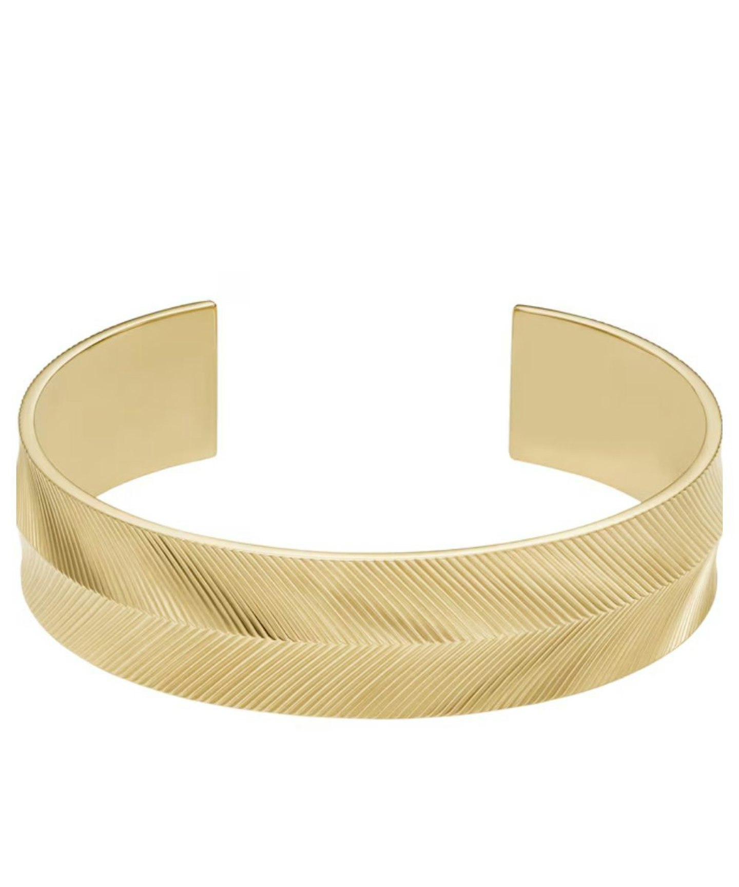 Fossil Harlow Ladies' Gold Tone Patterned Cuff Bangle