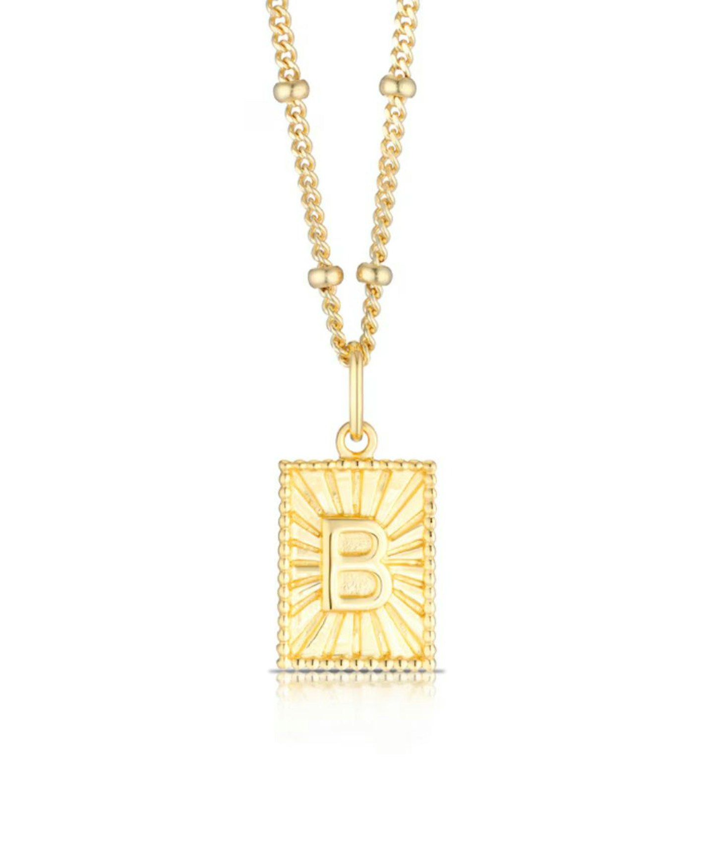 Sterling Silver & 18ct Gold Plated Vermeil Initial B Pendant