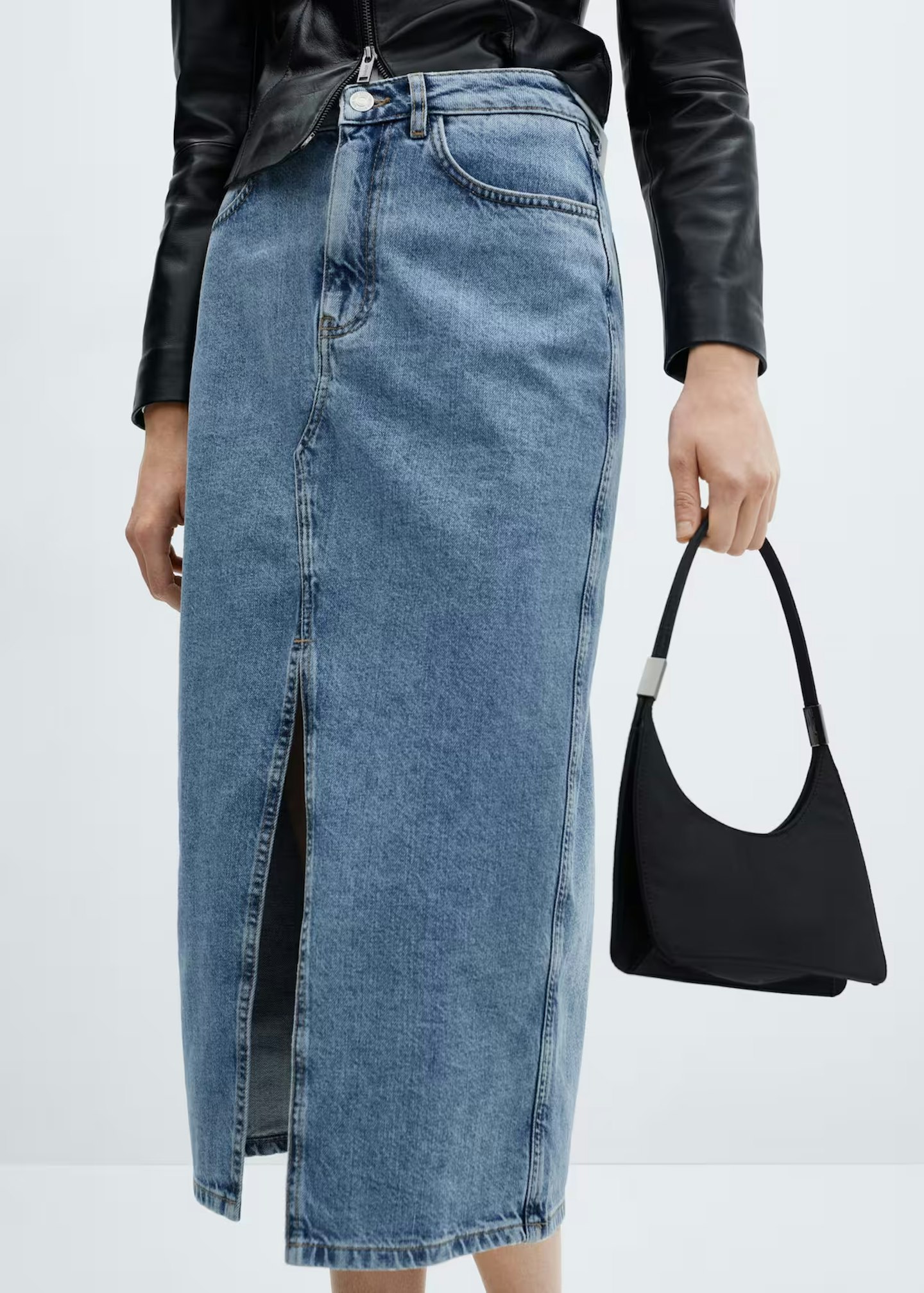 Mango Denim Midi Skirt