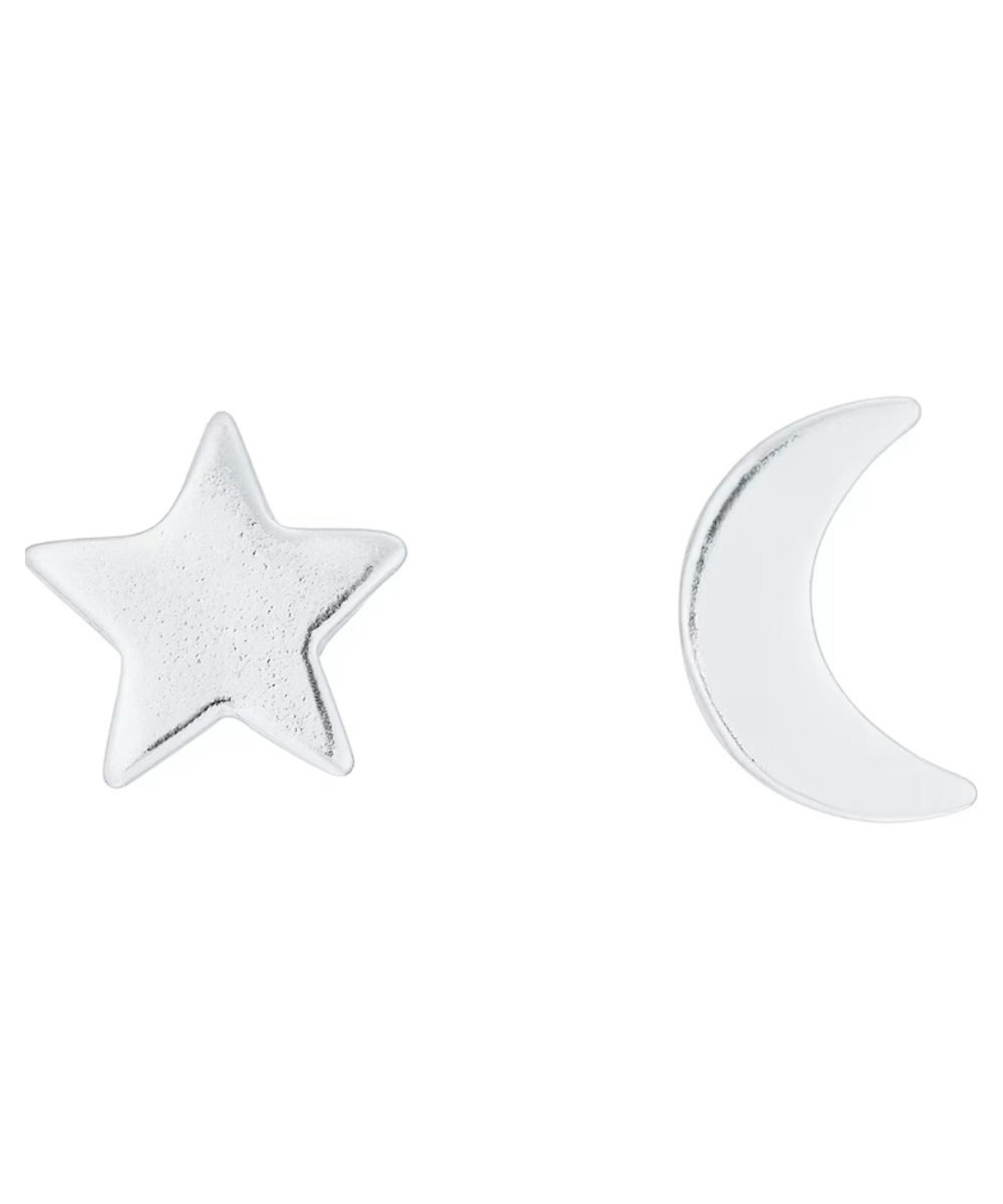 Sterling Silver Star & Moon Mismatched Stud Earrings