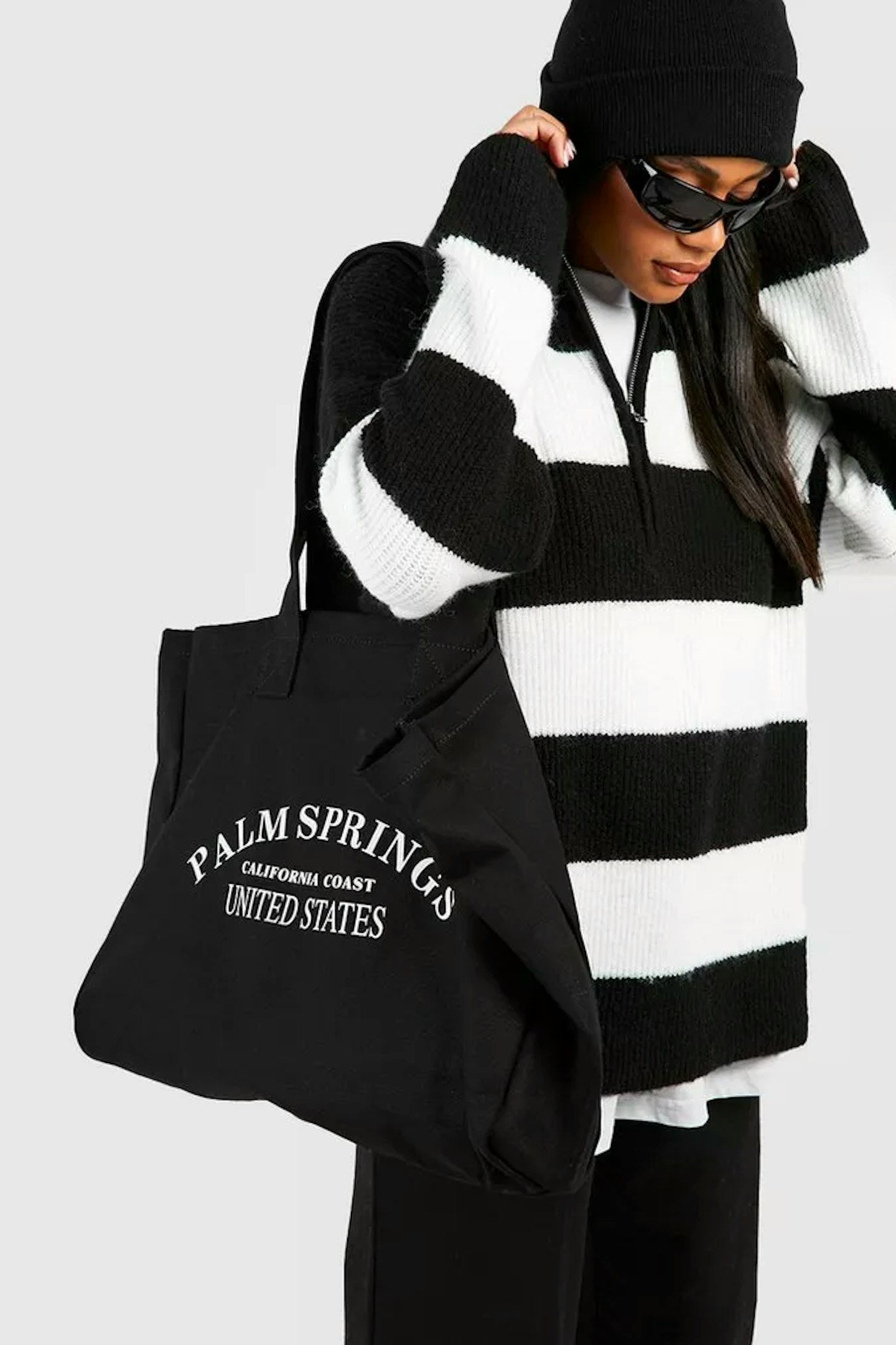 Boohoo Canvas Slogan Tote