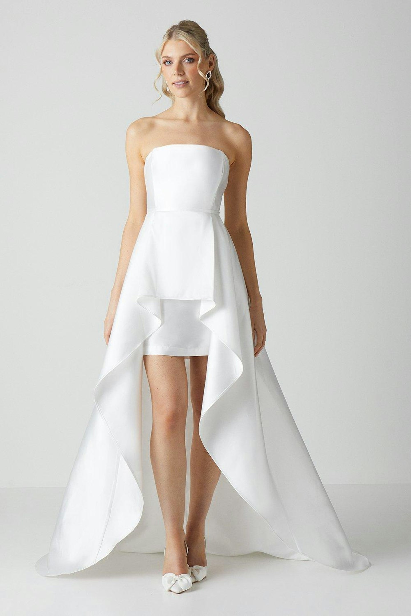 Coast Bandeau Twill Mini With Full Overskirt Wedding Dress