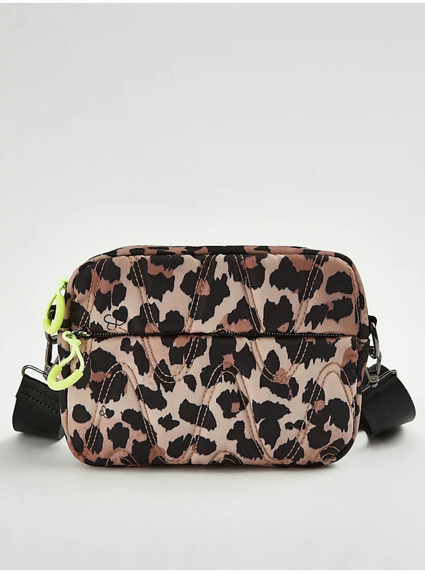 George at Asda brown leopard nylon cross body bag