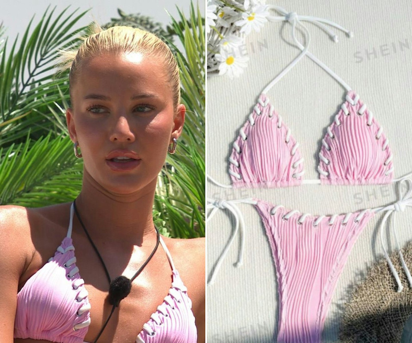 Grace's pink stitch bikini