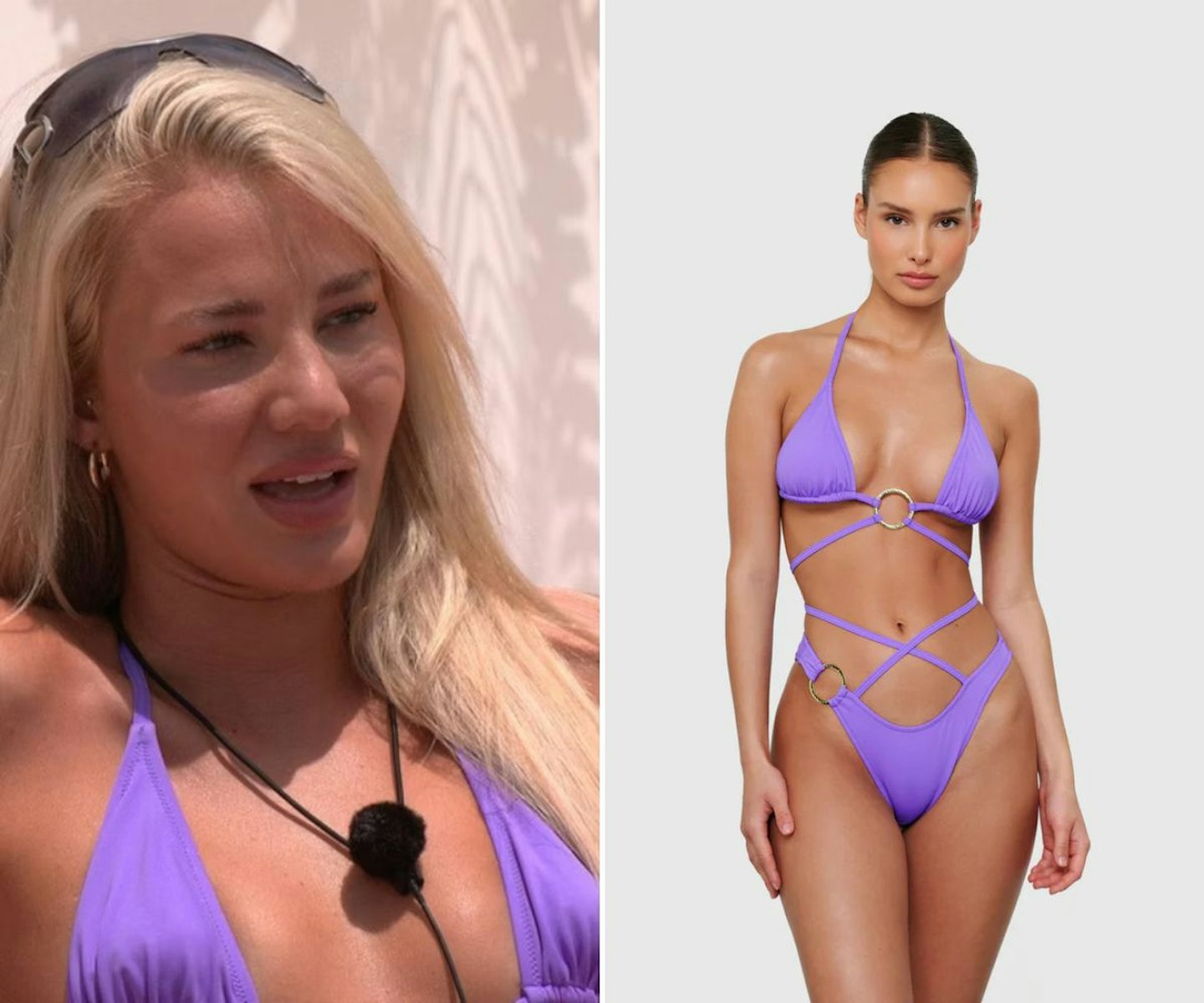 Grace's purple triangle bikini