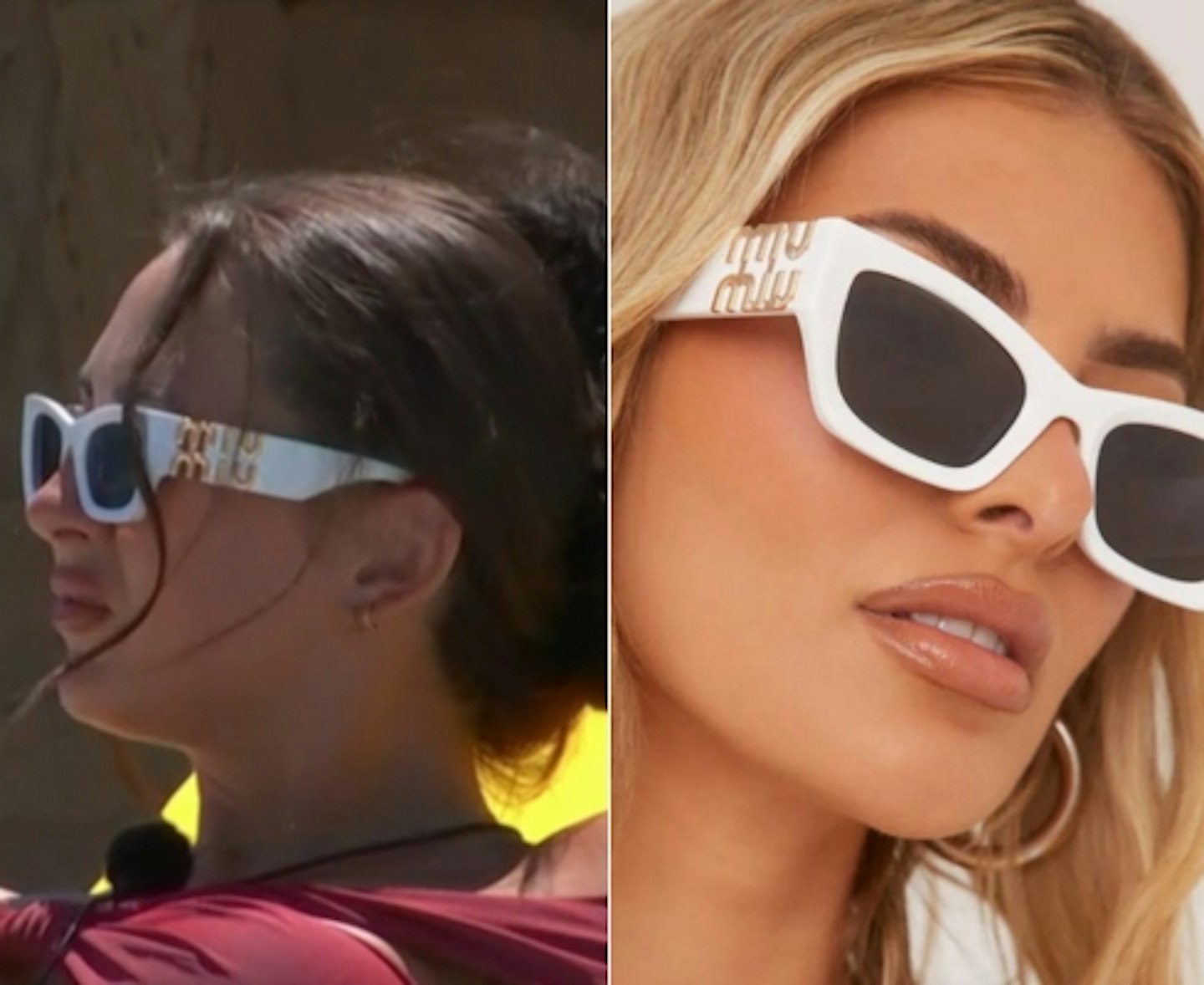 Jess White's White Chunky Frame Sunglasses