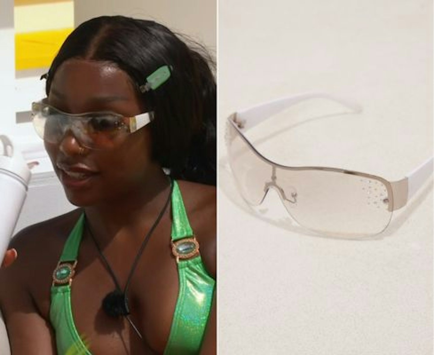 Mimii Ngulube's Diamante Visor Sunglasses
