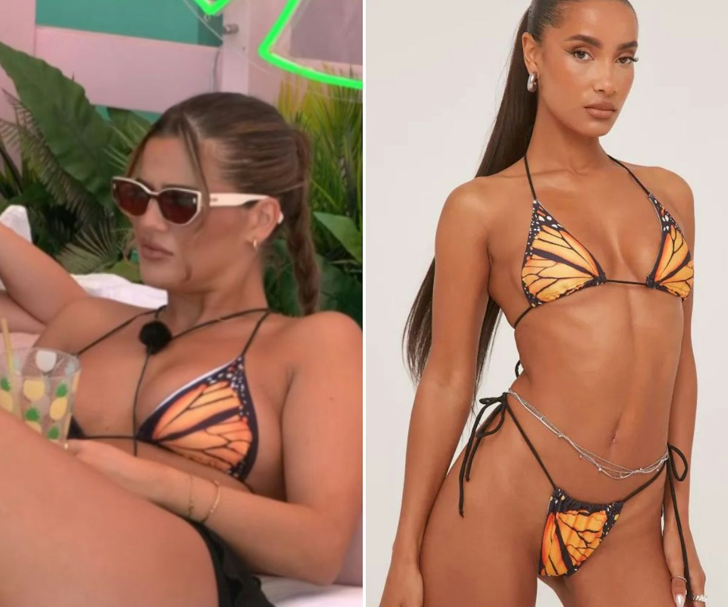 Matilda's orange butterfly bikini