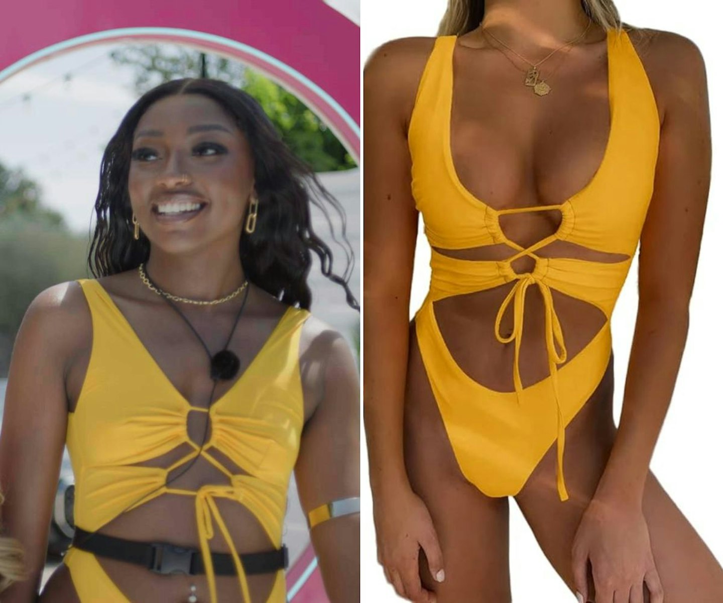 Mimii Ngulube's yellow swimsuit