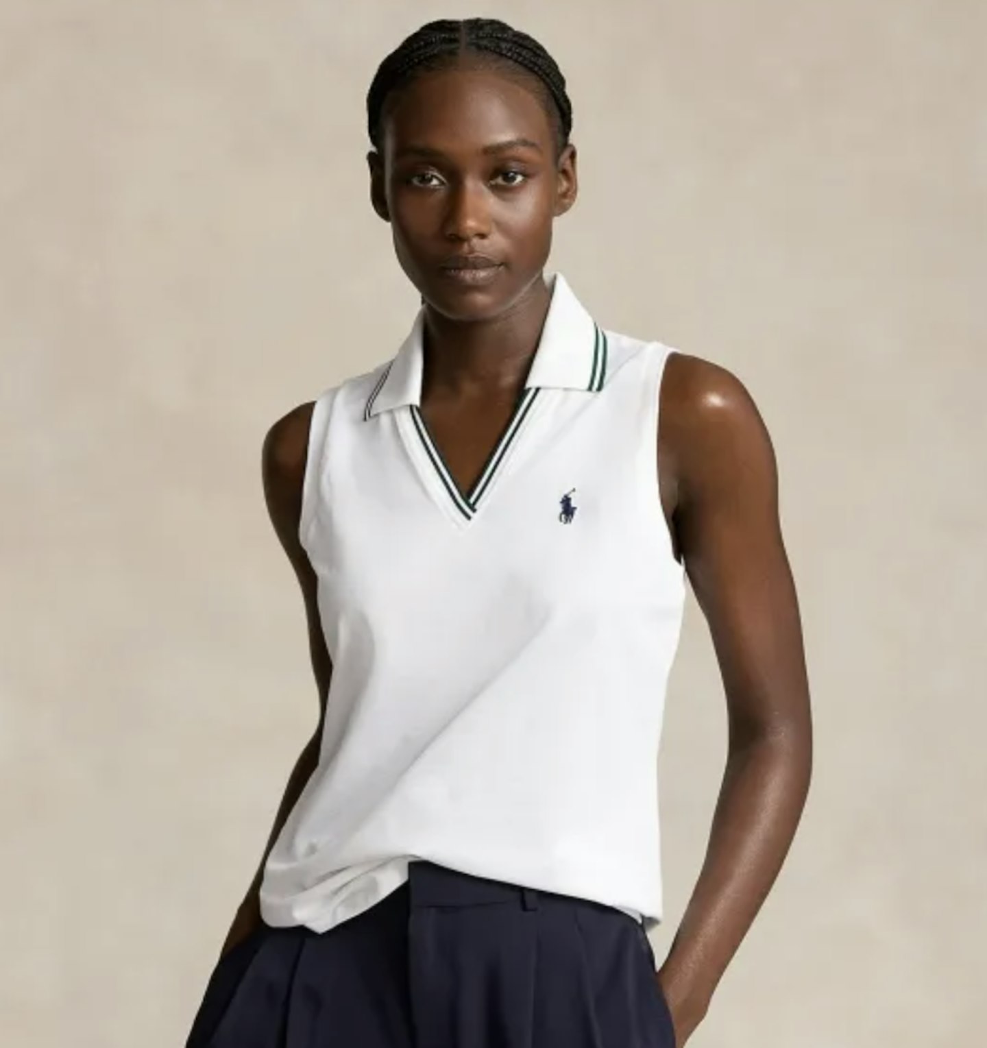 Polo Ralph Lauren Womens Piqué Sleeveless Polo Shirt