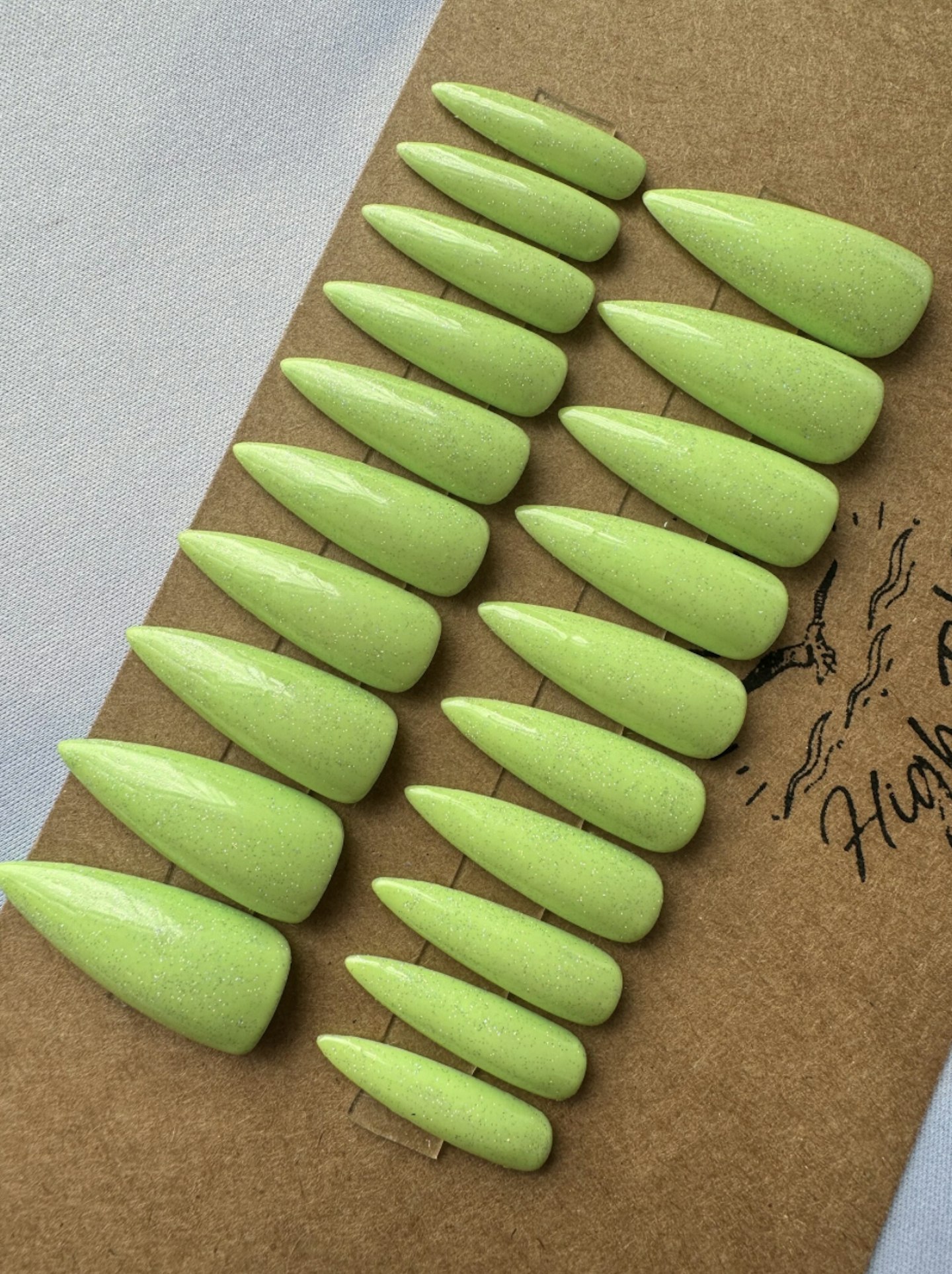 Bright Green Long Stiletto Nails