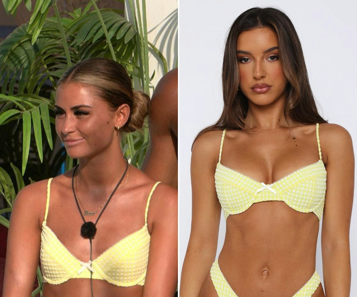 Lola's yellow gingham bikini