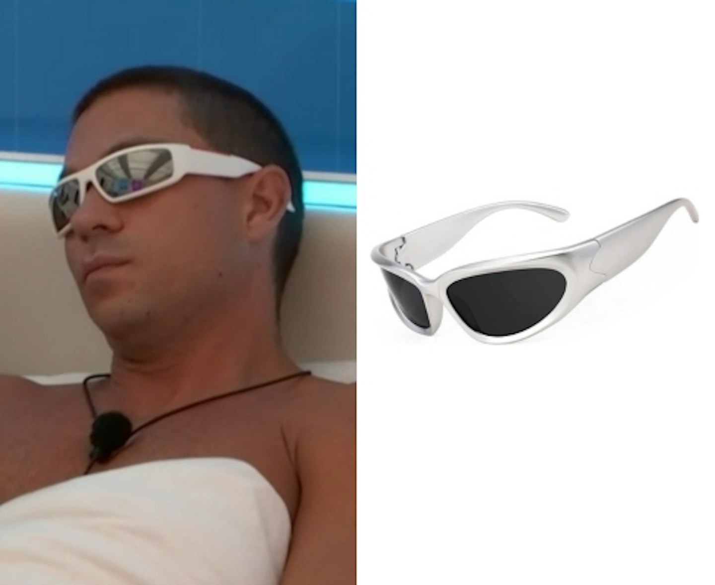 Joey Essex's White Racer Sunglasses