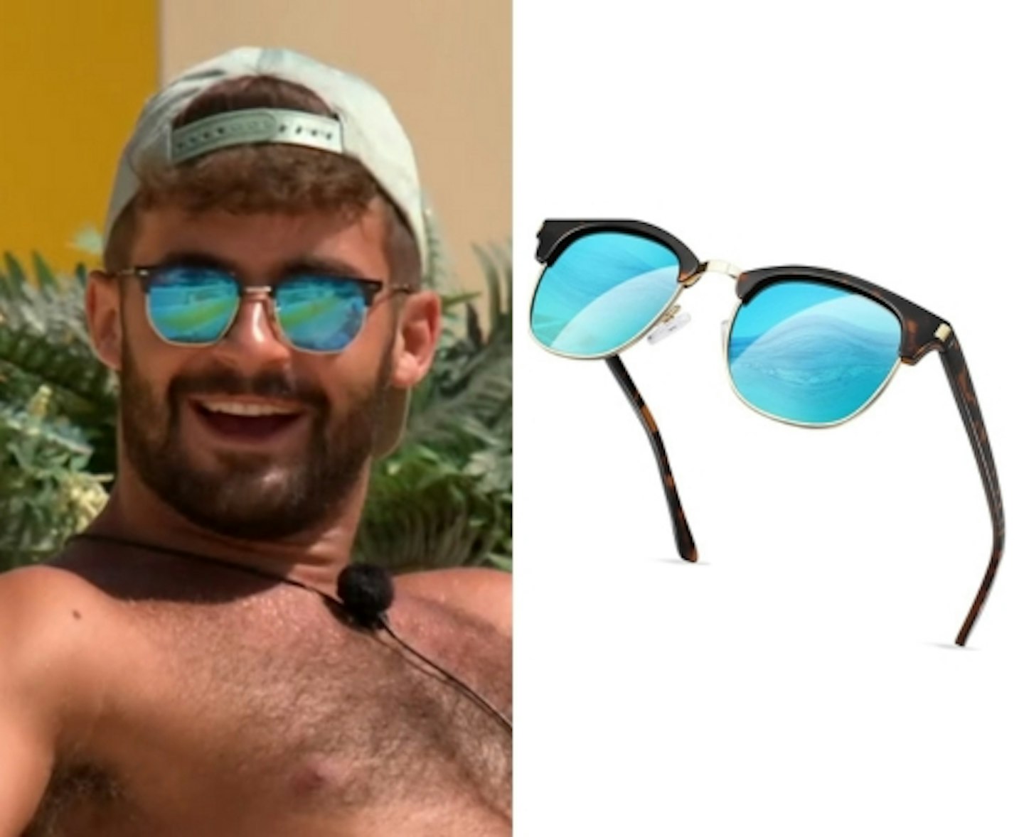 Ciaran Davies' Blue Mirrored Sunglasses