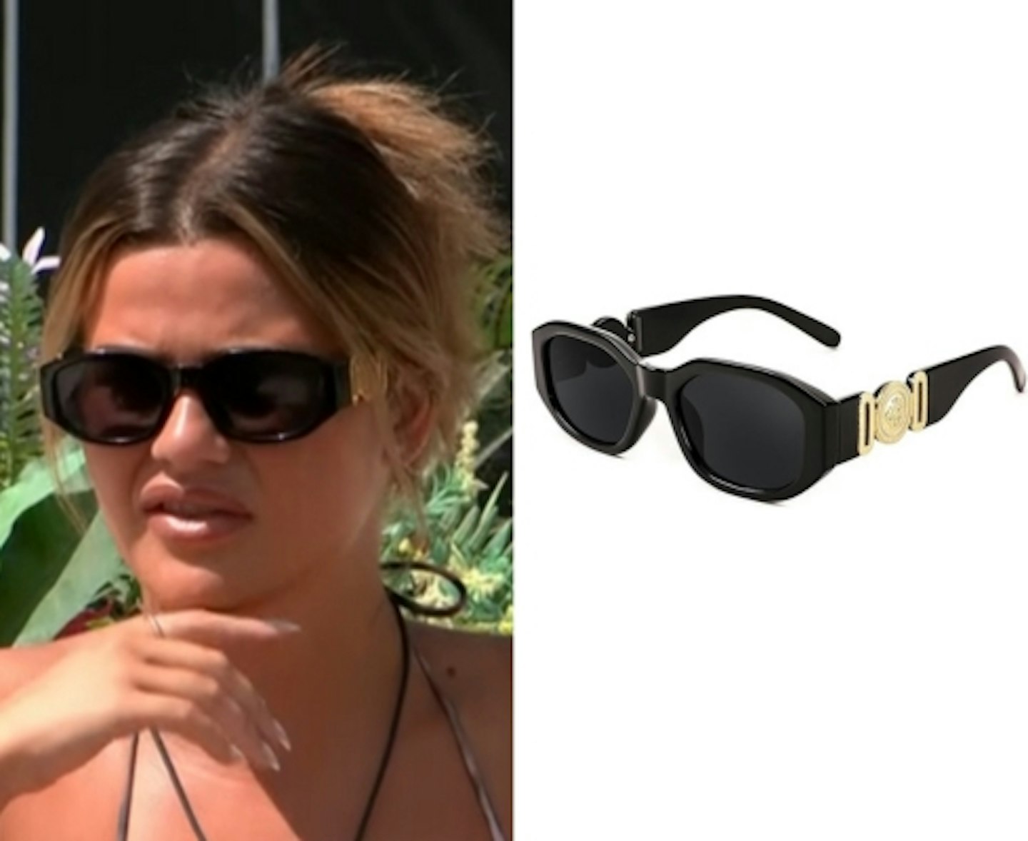 Matilda Draper's Black Gold Detail Sunglasses