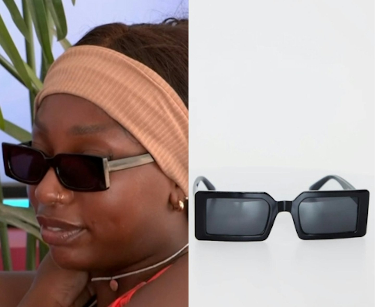 Mimii Ngulube's Black Rectangular Sunglasses