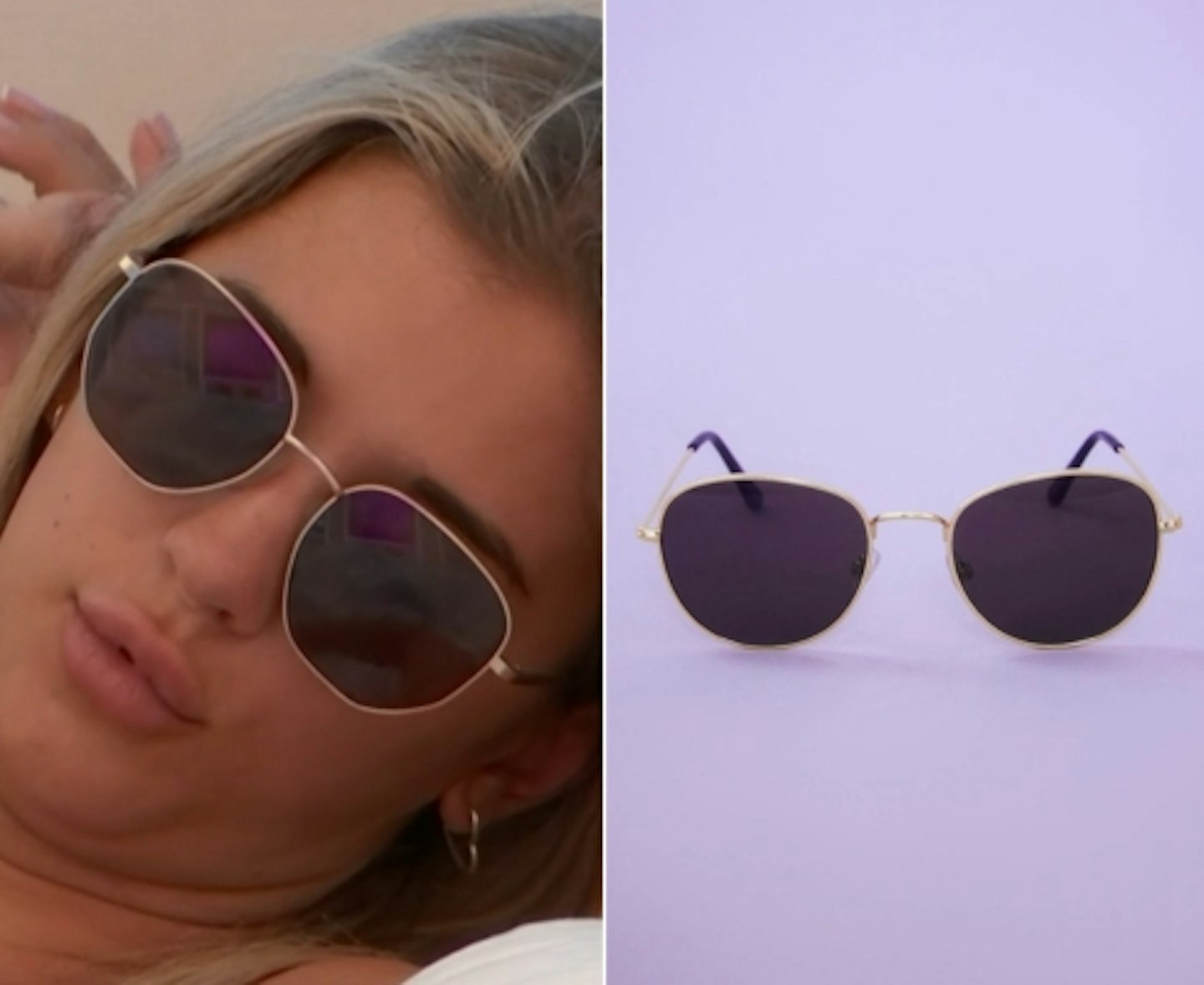 Jessy Potts' Round Gold Rimmed Sunglasses