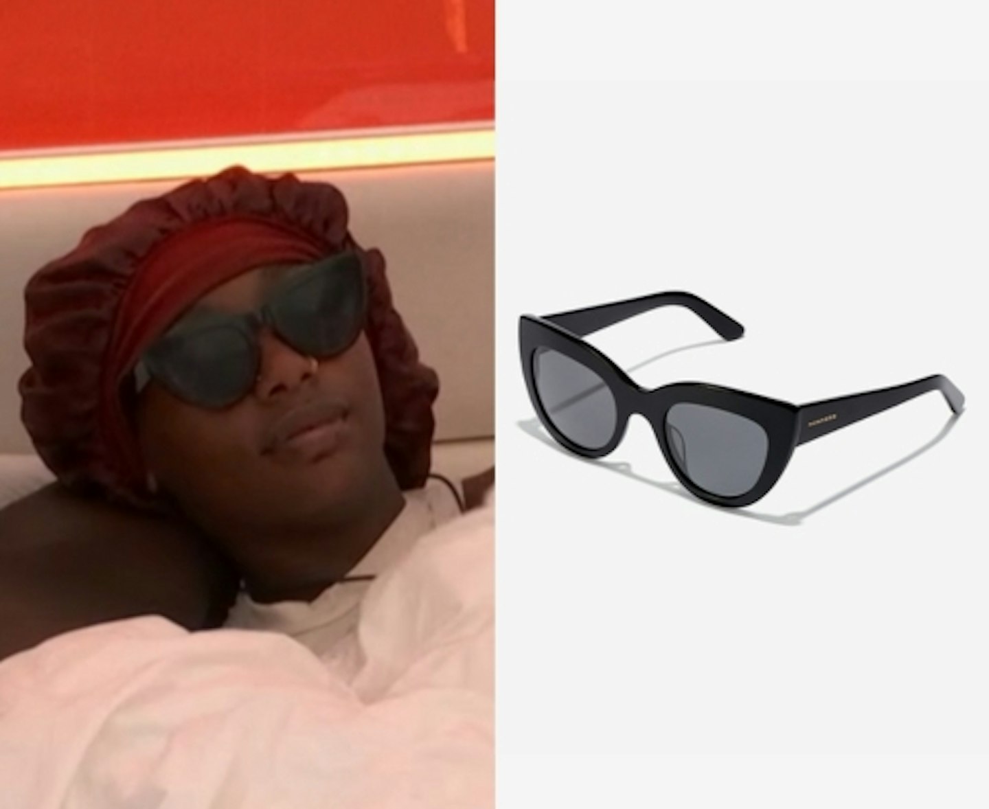 Mimii Ngulube's Chunky Black Cat Eye Sunglasses