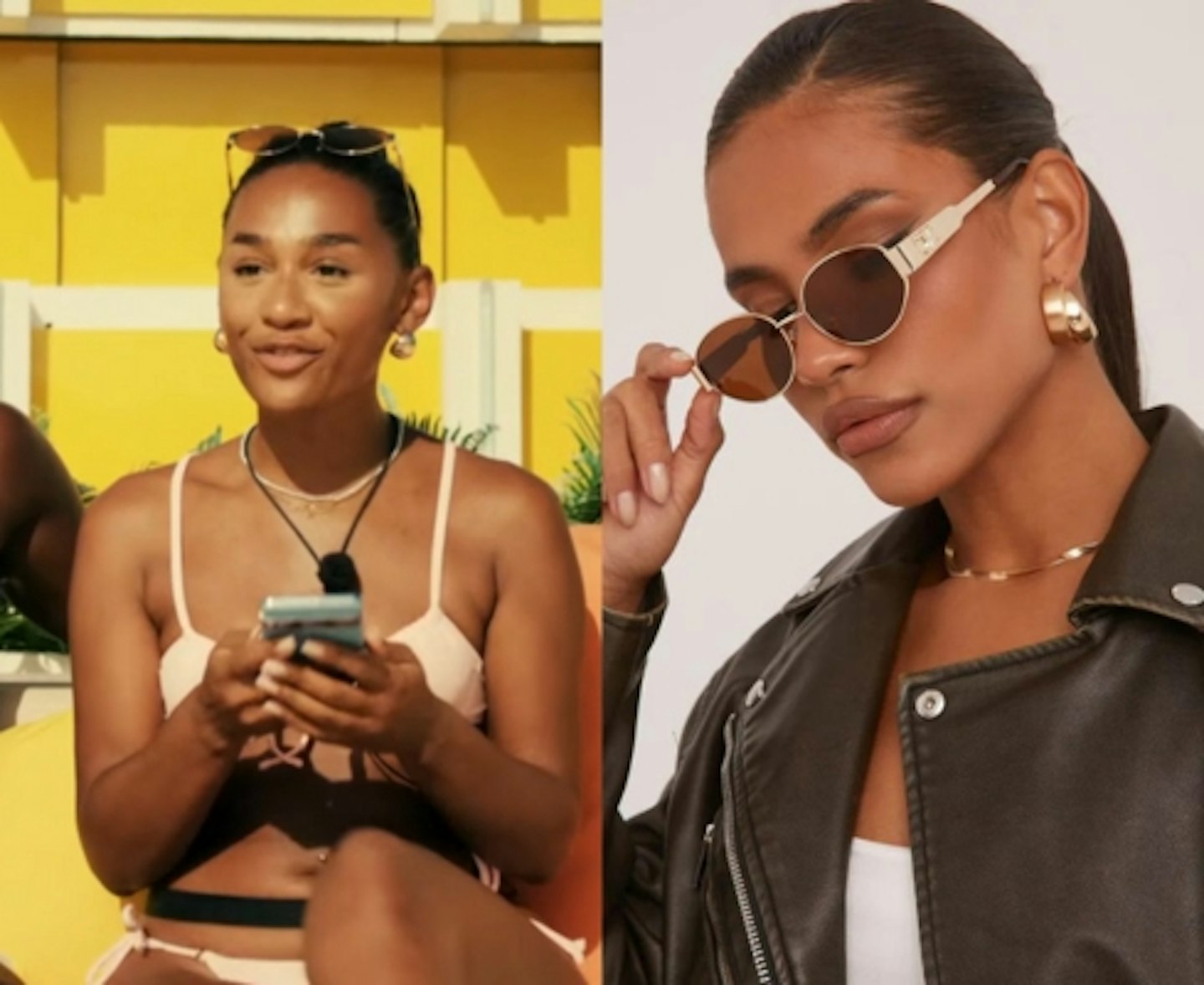 Jessica Spencer's Gold Sunglasses