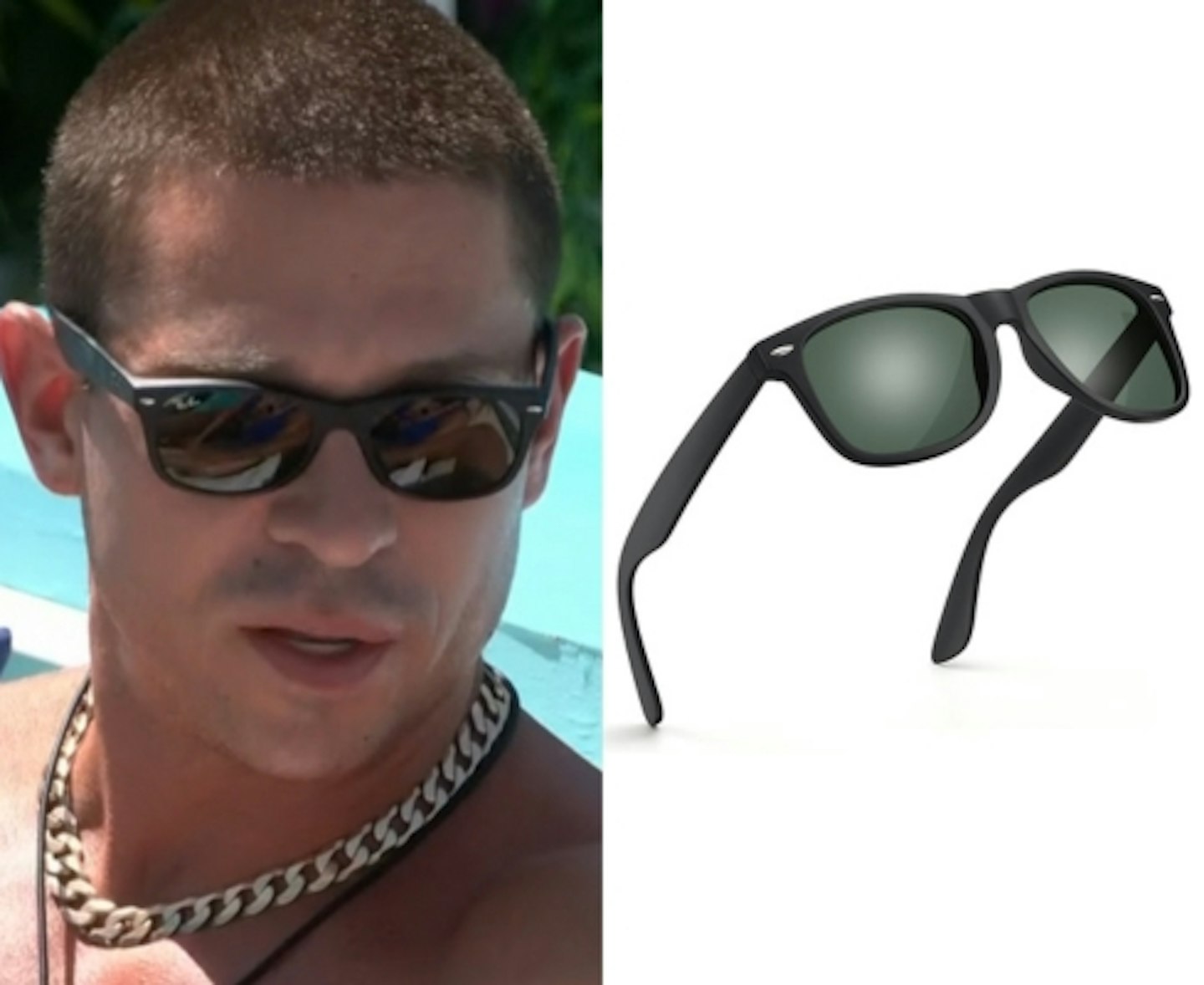 Joey Essex's Black Rectangular Sunglasses