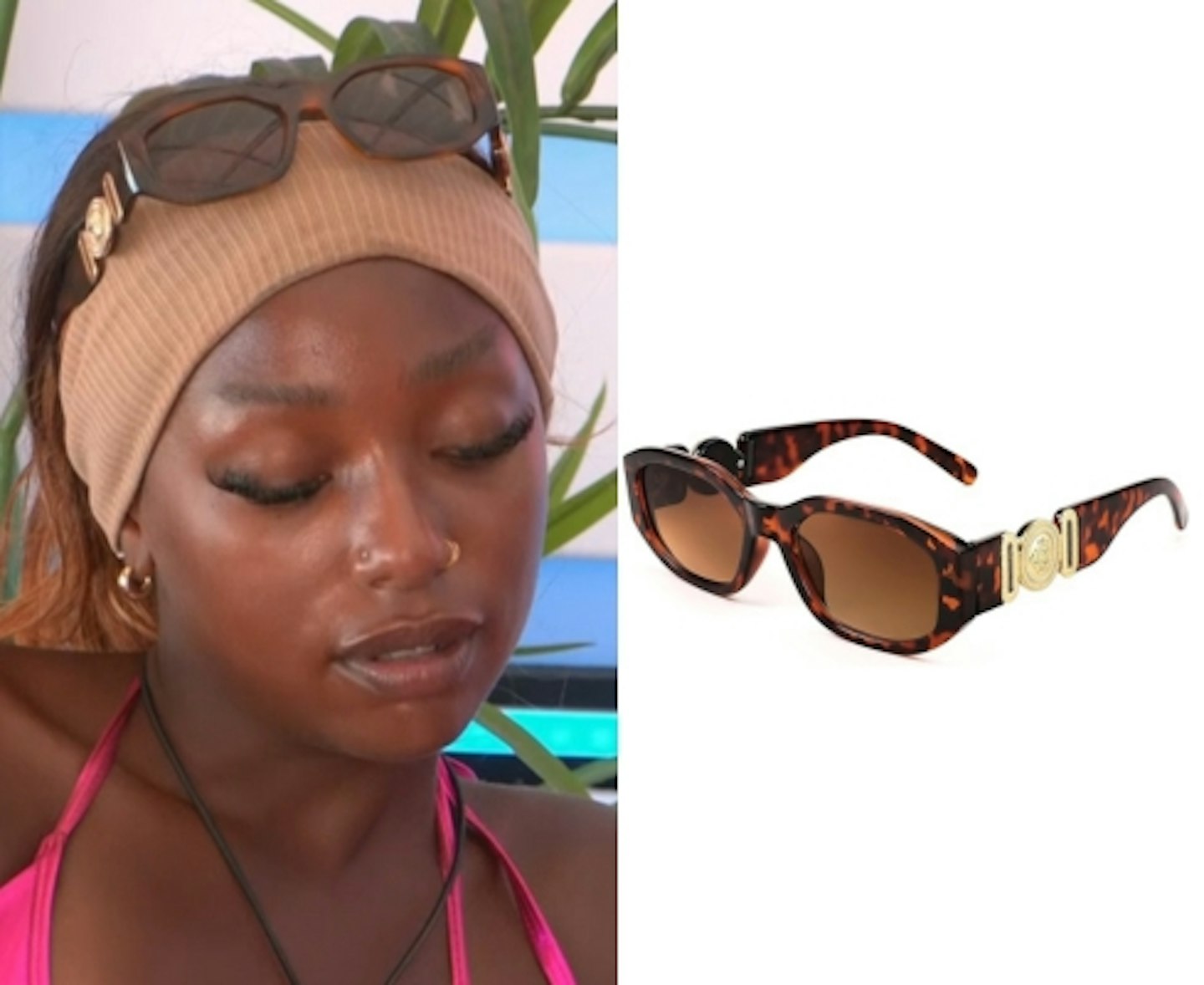 Mimii Ngulube's Gold Decal Tortoiseshell Sunglasses