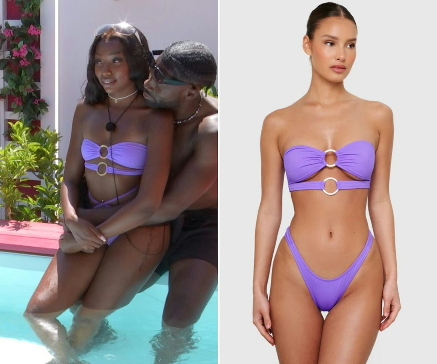 Mimii's cut-out purple swimsuit