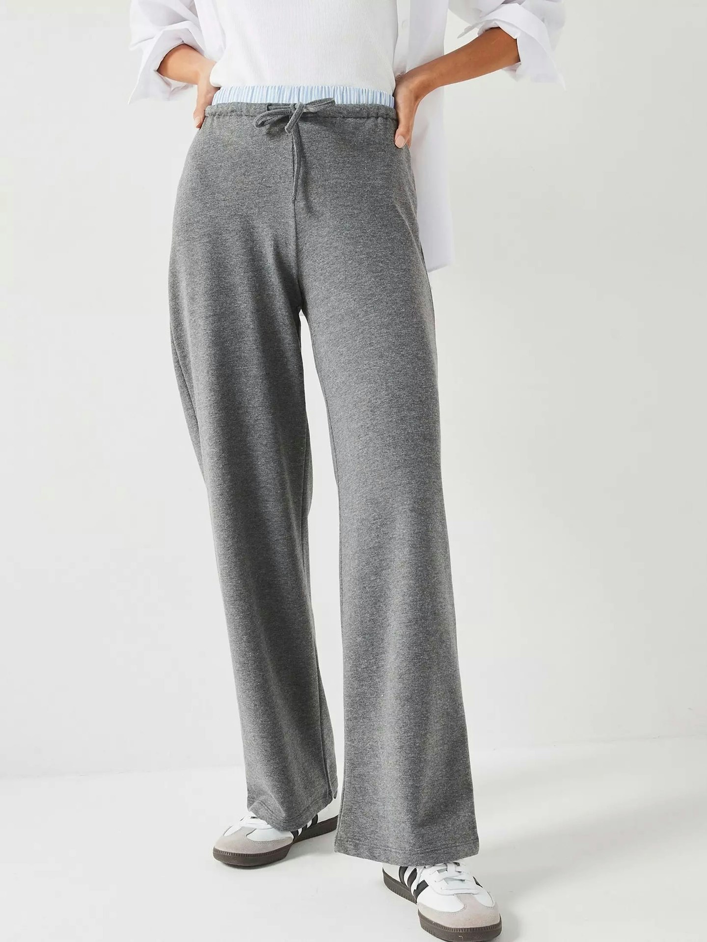 Stripe waist wide leg jogger