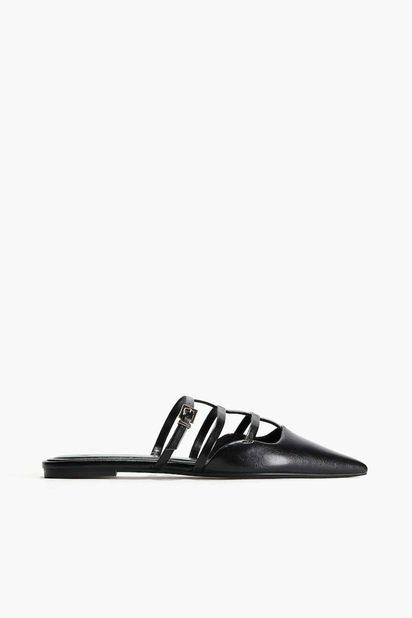 H&M Black Pointed Mules