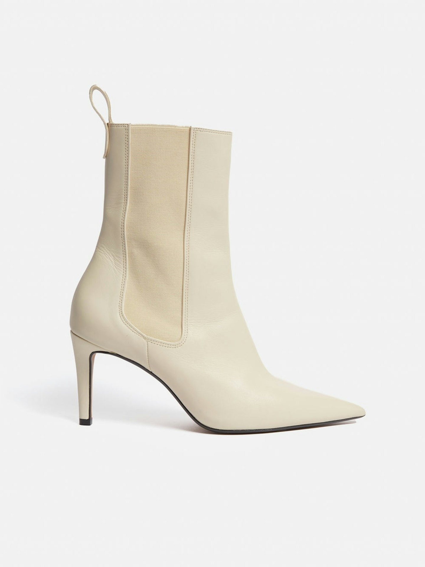 Jigsaw Cream Pointed Ankle Boots