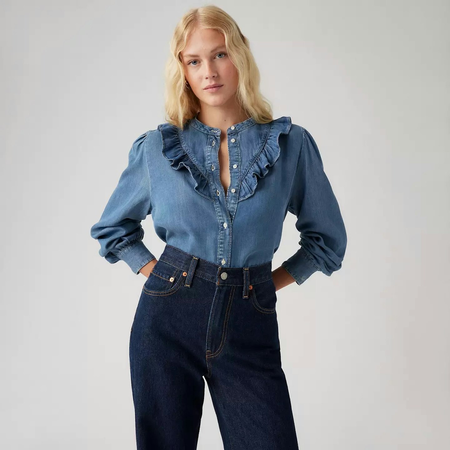 Levi Denim Ruffle Shirt