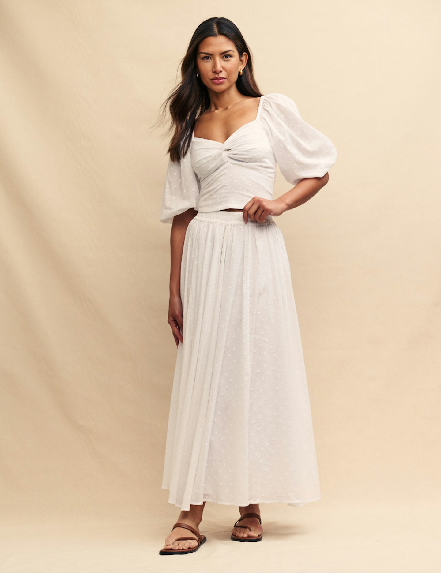 Nobody’s Child White Embroidered Maxi Skirt