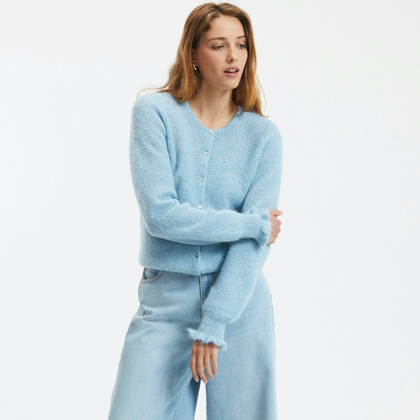 blue cardigan from La Redoute