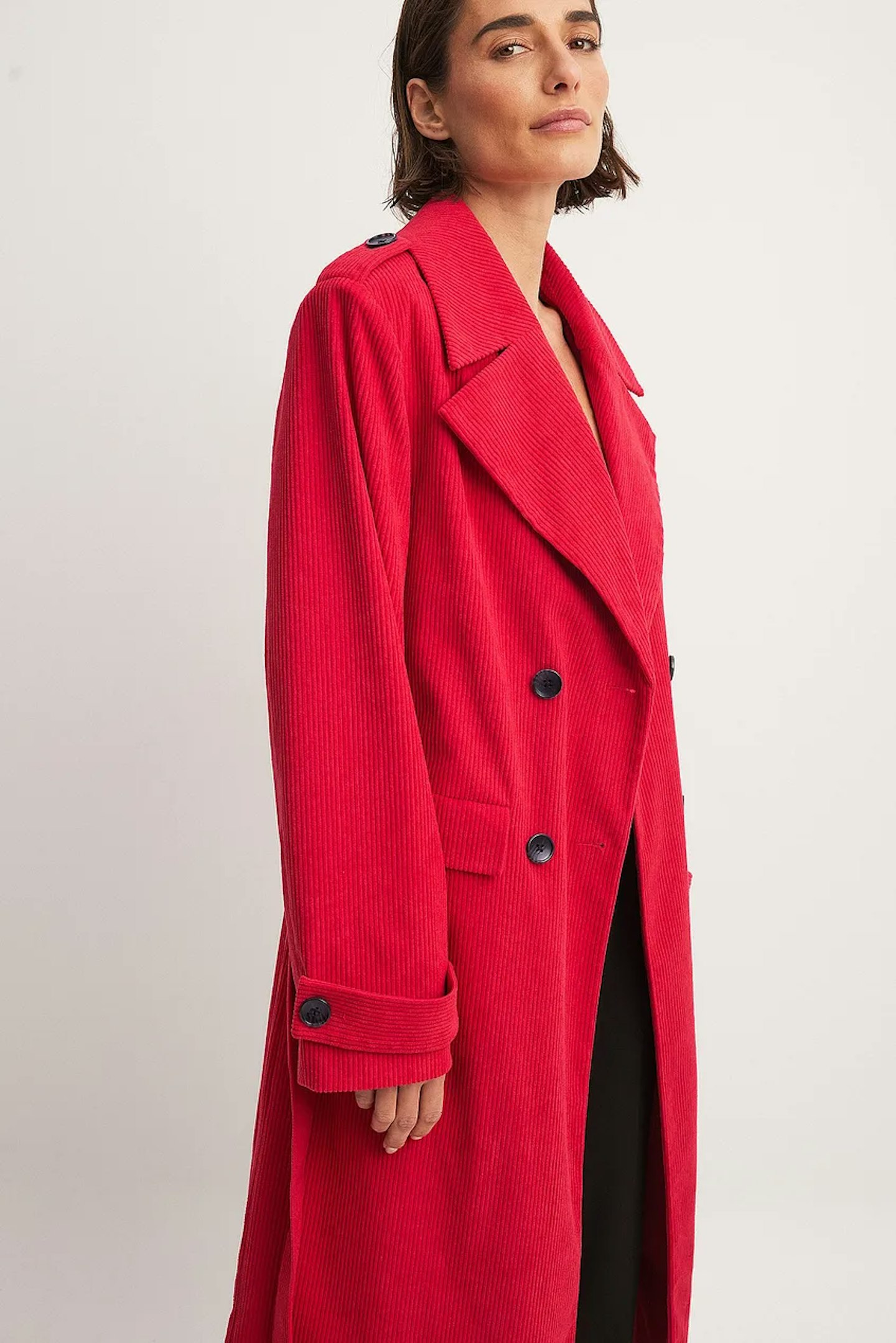 NA-KD Red Trench Coat